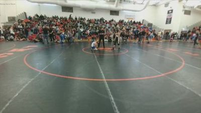 72-77 lbs Round 1 - Warren Eardley, Greybull/Riverside MS vs Cinch Bischoff, Lovell Middle School