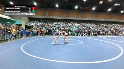 125 lbs Champ. Round 1 - Madeline Hayes, Kelseyville vs Alexxis Cordova, Lassen