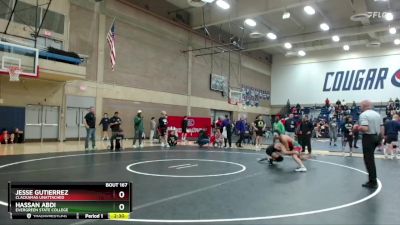 157 lbs Cons. Round 4 - Jesse Gutierrez, Clackamas Unattached vs Hassan Abdi, Evergreen State College