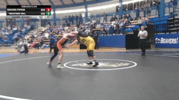285 lbs Champ. Round 1 - Draven Pipkin, Neosho County Community College vs Brayden Hill, Cloud County Community College