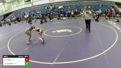 12U Girls - 81 lbs Semis - Kynlee Douglas, Bear River Wrestling Club vs Avery Haber, Wyoming Seminary College Preparatory High School Wrestling