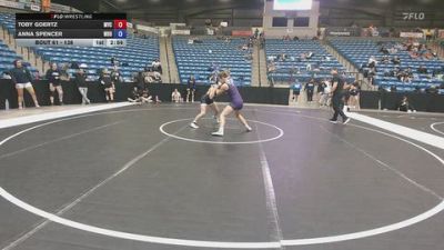 138 lbs Champ. Round 2 - Anna Spencer, Wayland Baptist University vs Toby Goertz, Missouri Valley College