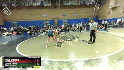 130lbs Cons. Round 10 - Paige Carrier, Westview (Girls) vs Claire Hume, Squalicum (Girls)