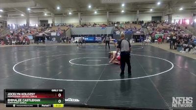 Girls 138 lbs Cons. Round 3 - Jocelyn Kolozsy, Montgomery Central (Girls) vs Emmalee Castleman, Northwest (Girls)