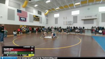 220 lbs Round 1 - Elijah Rice, Greybull MS vs Kaden Sanchez, Worland Middle School