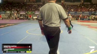 D 1 285 lbs Quarterfinal - Winston Napoli, Catholic - B.R. vs Logan Knapp, Live Oak