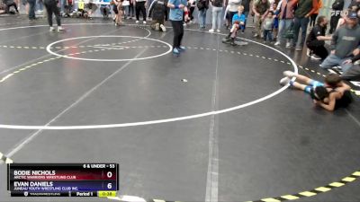 53 lbs Round 1 - Bodie Nichols, Arctic Warriors Wrestling Club vs Evan Daniels, Juneau Youth Wrestling Club Inc.