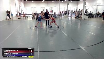 92 lbs Round 2 (8 Team) - Corbin Franklin, Kansas vs Randall Shaver, North Carolina