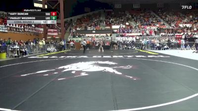 190 lbs Cons. Round 2 - Katy Duncan, Tonganoxie Hs vs Paisley Weizbrod, Larned HS