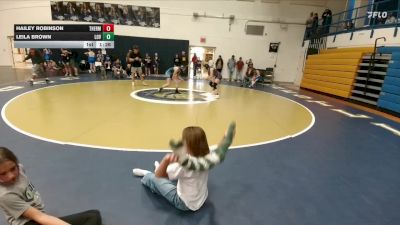 96-105 lbs Round 3 - Hailey Robinson, Thermopolis Middle School vs Leila Brown, Lovell Middle School
