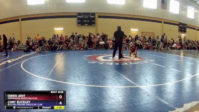 77 lbs Cons. Round 2 - Owen Jent, Greenwood Wrestling Club vs Cory Buckley, Bulldog Premier Wrestling Club