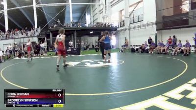 108 lbs Round 1 (8 Team) - Cora Jordan, Illinois vs Brooklyn Simpson, Kansas