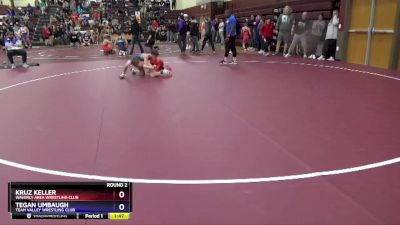 14U-1 lbs Round 2 - Kruz Keller, Waverly Area Wrestling Club vs Tegan Umbaugh, Team Valley Wrestling Club