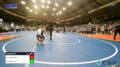 49 lbs Consi Of 8 #1 - Weston Caywood, Grove Takedown Club vs Reagan Kearns, Honey Badgers Wrestling Club