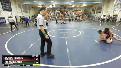 120 lbs Cons. Round 4 - Brayden Mendoza, Central East vs Joshua Quintero, Los Alamitos