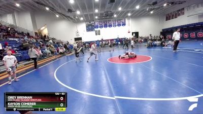 63 lbs Cons. Semi - Orey Brennan, High Plains Thunder Wrestling vs Kayson Comerer, Green River Grapplers