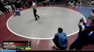 145 lbs Champ. Round 2 - Colton Tucker, Coeur D`Alene High School vs Chase Weber, Burlington Edison