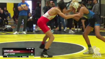 89 lbs Cons. Round 3 - Diego Gamez, Clark vs Logan Her, Red Star Wrestling Academy