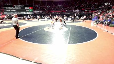 3A 132 lbs 5th Place Match - Griff Powell, LaGrange (Lyons) vs Justin Williamson, Chicago (Mt. Carmel)