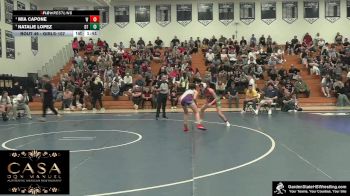 Girls-107 lbs Semifinal - Mia Capone, Wilson`s Wildcats vs Natalie Lopez, Clarke`s Dream Team