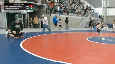 62 lbs Champ. Rd Of 16 - Kasen Costello, Kuna Klub vs Grayson Rasmussen, Rock Of Redmond Wrestling