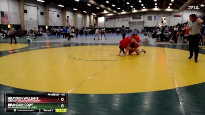 157 lbs Champ. Round 1 - Grayson Williams, Western Colorado University vs Brandon Cody, Colorado School Of Mines