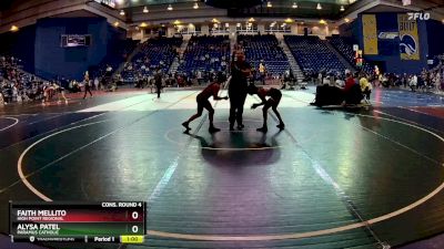 100 lbs Cons. Round 4 - Alysa Patel, Paramus Catholic vs Faith Mellito, High Point Regional