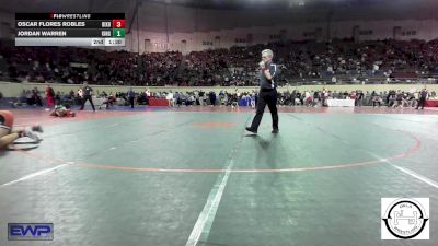 161 lbs Round Of 32 - Hayden Justice, Tahlequah Wrestling Club vs Aiden Robideax, Mustang Middle School