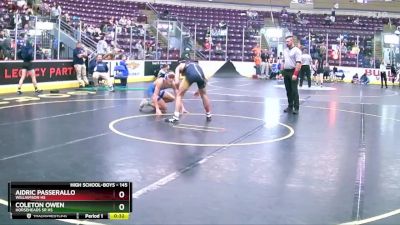 145 lbs Cons. Round 4 - Aidric Passerallo, Williamson Hs vs Coleton Owen, Horseheads Sr HS