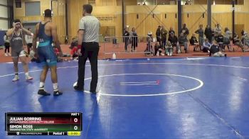 184 lbs Quarterfinal - Julian Gorring, UN Clackamas Community College vs Simon Ross, Washington State University