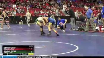 3 lbs Cons. Round 1 - Braden Doyle, Iowa City, West vs Jeffery West, Davenport North