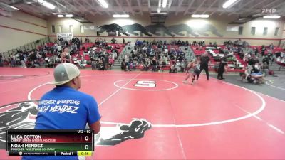 92 lbs Round 1 - Luca Cotton, Cherry Creek Wrestling Club vs Noah Mendez, Punisher Wrestling Company