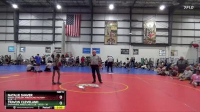 70 lbs Round 2 (4 Team) - Travon Cleveland, DARKHORSE WRESTLING CLUB - GOLD vs NATALIE SHAVER, NORTH CAROLINA WRESTLING FACTORY - BLUE