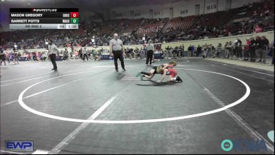 52 lbs Rr Rnd 5 - Mason Gregory, Choctaw Ironman Youth Wrestling vs Garrett Potts, Wagoner Takedown Club