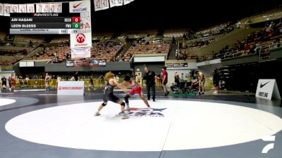 Junior Boys - 165 lbs Cons. Round 6 - Ari Hasani, Birmingham Community Charter High School Wrestling vs Leon Bleess, Peninsula Wrestling Club