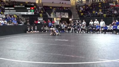 132 lbs Quarterfinal - Joey Cahill, Waukee Northwest vs Owen Smock, Iowa City, West