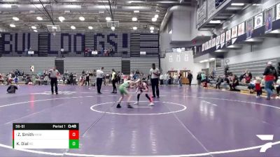 56-61 lbs Semifinal - Zander Smith, Midwest Xtreme Wrestling vs Kasey Dial, Red Cobra