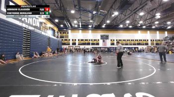 124 lbs Round Of 16 - Addison Claassen, Plum vs Cheyenne Berglund, Ellwood City