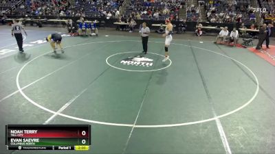 190 lbs Quarterfinal - Noah Terry, Tell City vs Evan Saevre, Columbus North