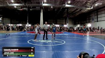 106 lbs Placement Matches (8 Team) - Shaams Gambhir, HEADHUNTERS - BLACK vs Johan Jose, RED LION WRESTLING CLUB