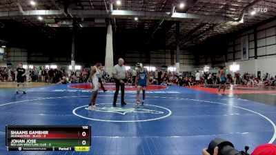 106 lbs Placement Matches (8 Team) - Shaams Gambhir, HEADHUNTERS - BLACK vs Johan Jose, RED LION WRESTLING CLUB