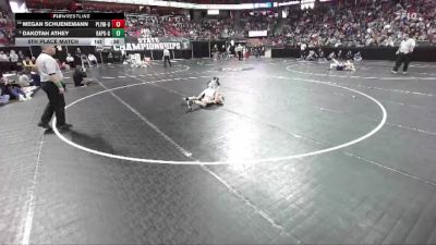 Girls 114 lbs 5th Place Match - Megan Schuenemann, Plymouth-Girls vs Dakotah Athey, Bay Port-Girls