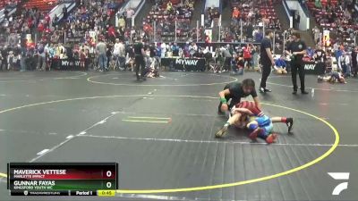 61 lbs Cons. Round 4 - Maverick Vettese, Marlette Impact vs Gunnar Fayas, Kingsford Youth WC