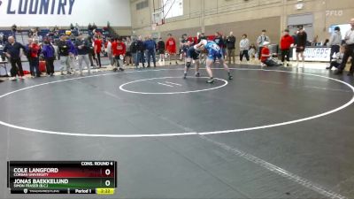 197 lbs Cons. Round 4 - Cole Langford, Corban University vs Jonas Baekkelund, Simon Fraser (B.C.)