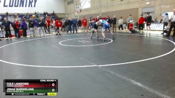 197 lbs Cons. Round 4 - Cole Langford, Corban University vs Jonas Baekkelund, Simon Fraser (B.C.)