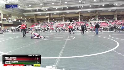 79 lbs Cons. Round 4 - Abel Corns, Team North Stars vs Cruz Lucero, Duran Elite