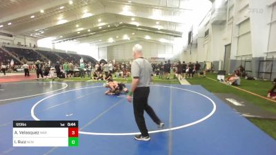 120 lbs Consolation - Aziel Velasquez, WAR Wrestling Club vs Isaiah Ruiz, New Mexico Bad Boyz
