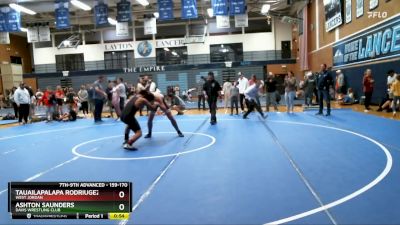 159-170 lbs Round 2 - Ashton Saunders, Davis Wrestling Club vs Tauailapalapa Rodriugez, West Jordan