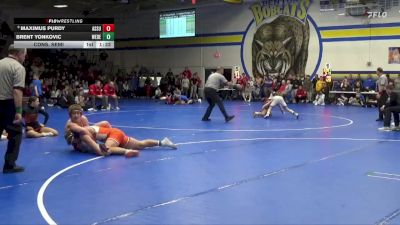 190 lbs Cons. Semi - Maximus Purdy, Assumption, Davenport vs Brent Yonkovic, West Delaware, Manchester