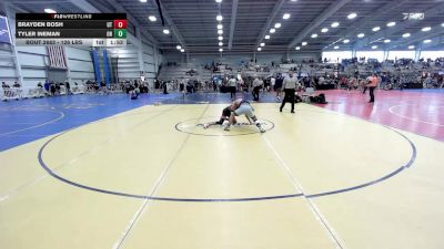 126 lbs Round Of 16 - Brayden Bosh, UT vs Tyler Ineman, OH